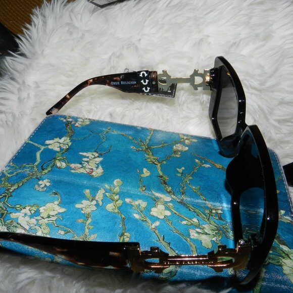 TRUE RELIGION LOGO TURQUOISE UV SQUARE OVERSIZED SUNGLASSES 🎈HP🎉🎈🆕😮‍💨⚡🚚 - Picture 4 of 16